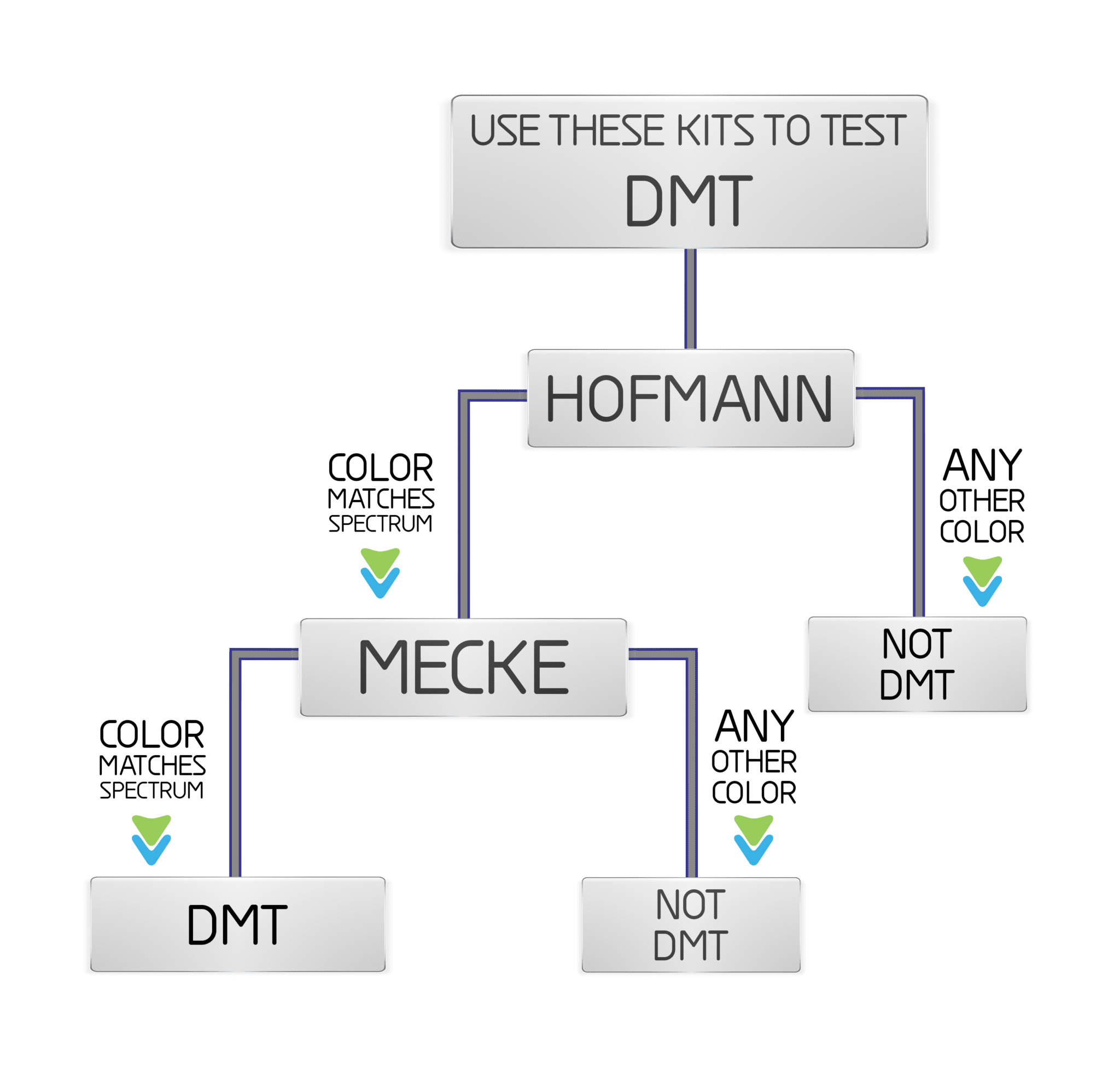 DMT Test Kit Flow Chart - Decision guide for choosing the right DMT testing method
