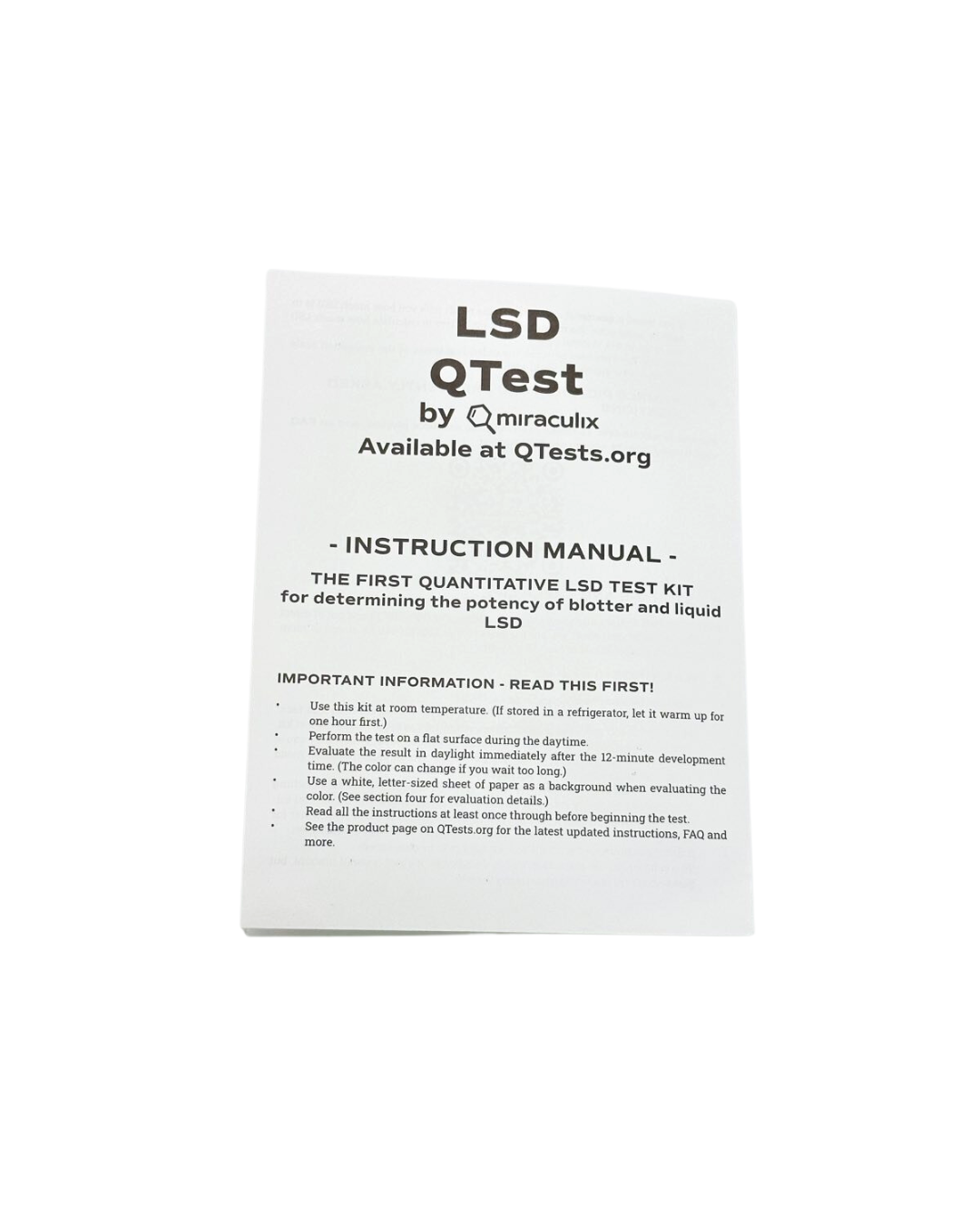 LSD QTest Kit instructions